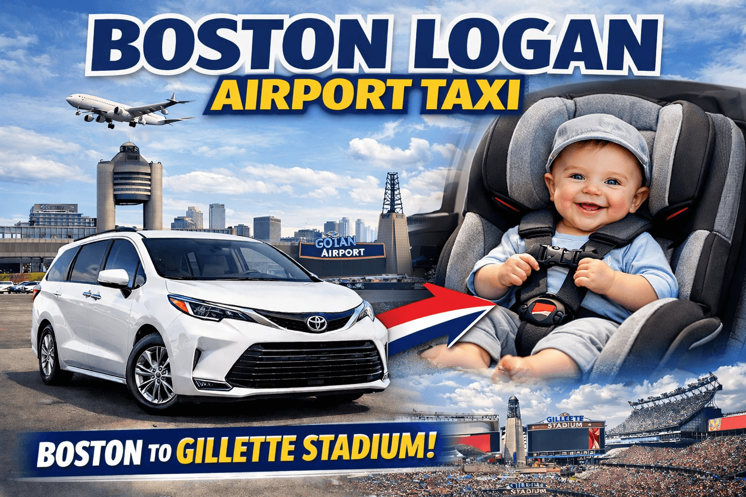 Seamless Travel from Boston to Gillette Stadium with Boston Logan Airport Taxi
